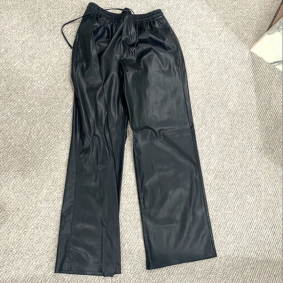 (donated) ZARA Faux Leather Pants Drawstring - Picture 2 of 4